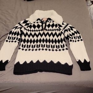 Show Me Your MuMu Black and White Cowl Neck Sweater